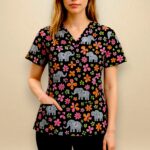 FortisPop Core™ Elephant Garden V Neck Top