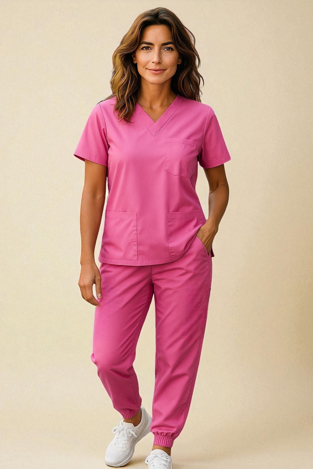 👩⚕️ FortisPro Core+™ Microfiber Feminine Jogger Scrub Set – 6 Pockets