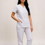 👩‍⚕️ FortisPro Core+™ Microfiber Feminine Jogger Scrub Set – 4 Pockets, Half Sleeves