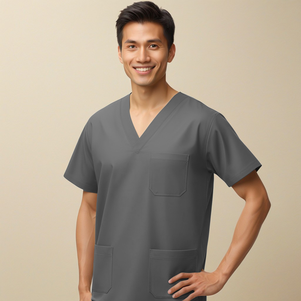 FortisPro Luxe™ Microfiber Stretch Gender Neutral V-Neck Top - Image 2
