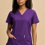 FortisPro Core+™ | Microfiber Scrub Top – Feminine Fit, 2 Pockets with Pencil Slot, V-Neck, Half Sleeve